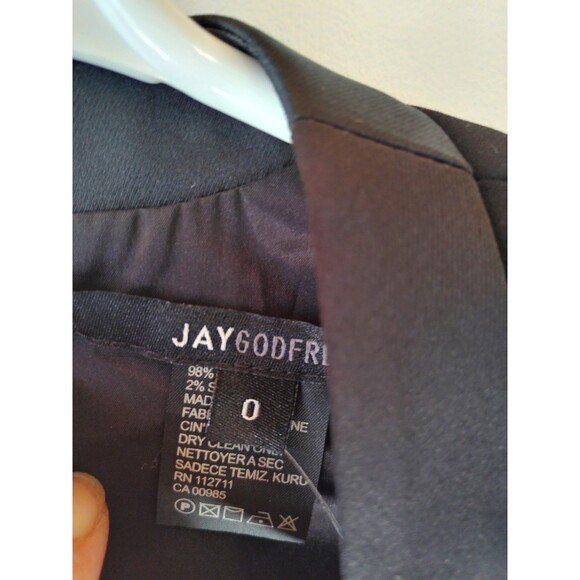 Jay Godfrey Women's Black Mini Tuxedo Dress SZ 0 Winter Whimsy Glam Holiday Chic - Picture 6 of 14